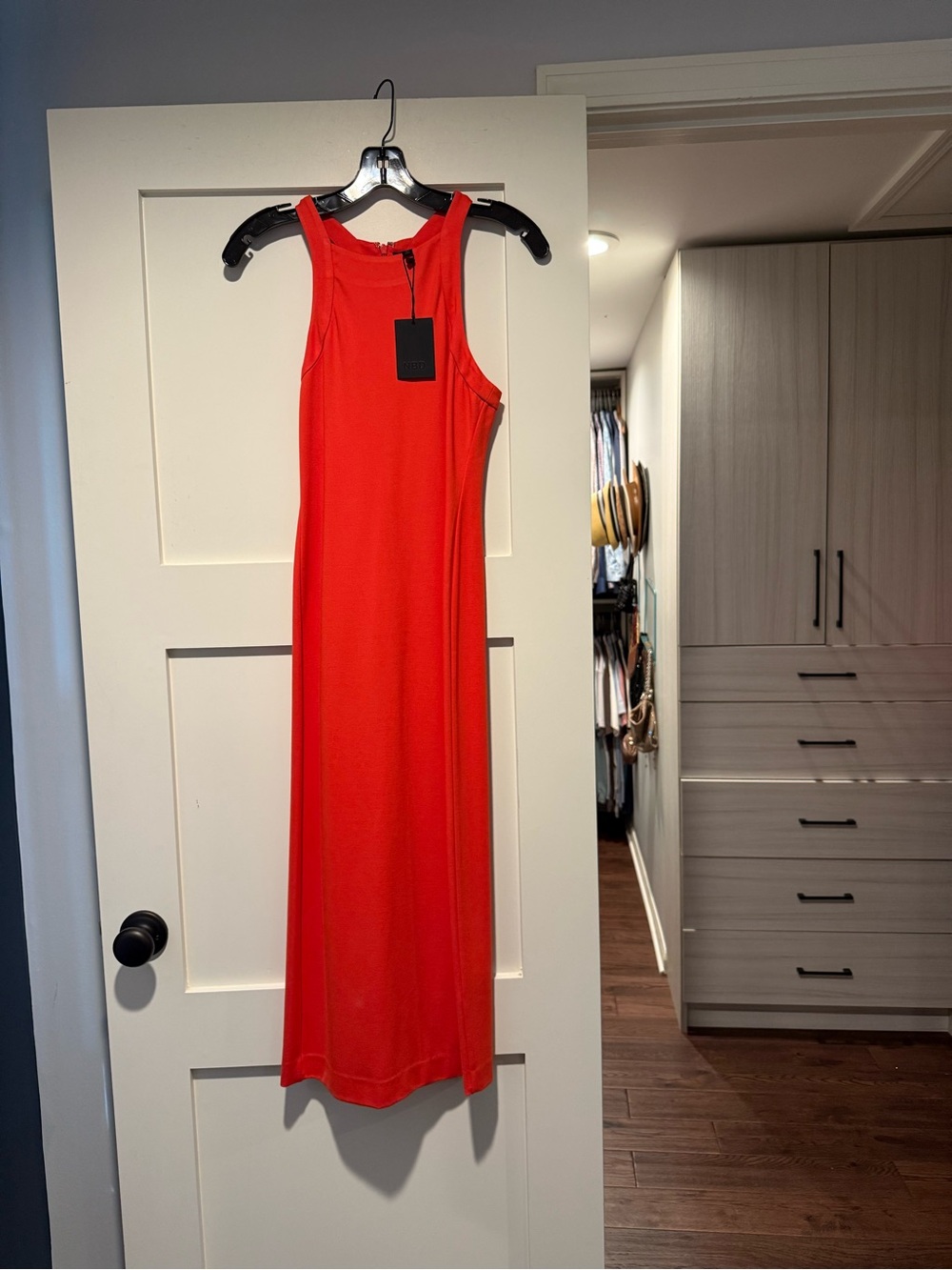 NBD Red Sleeveless Midi Dress